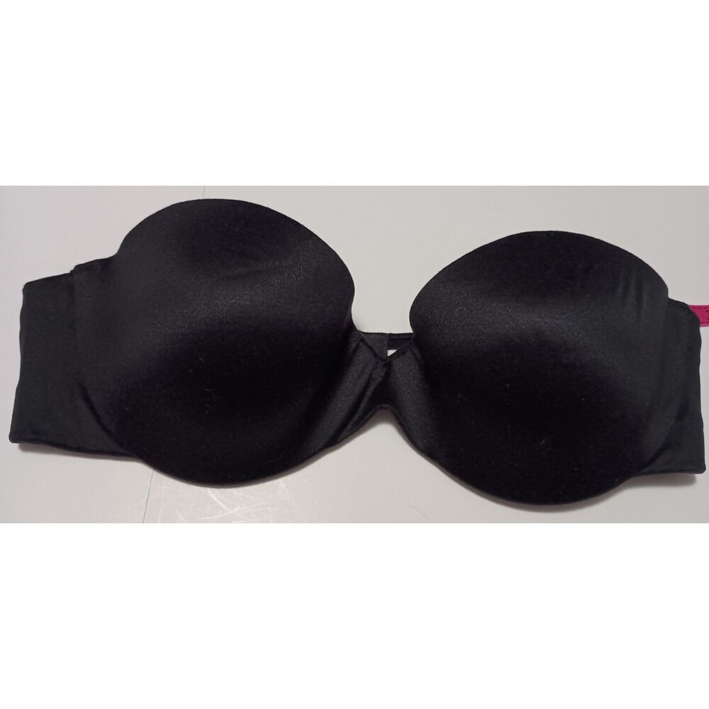 MAIDENFORM, Satin Black Strapless Comfort Devotion Bra , Size 34B